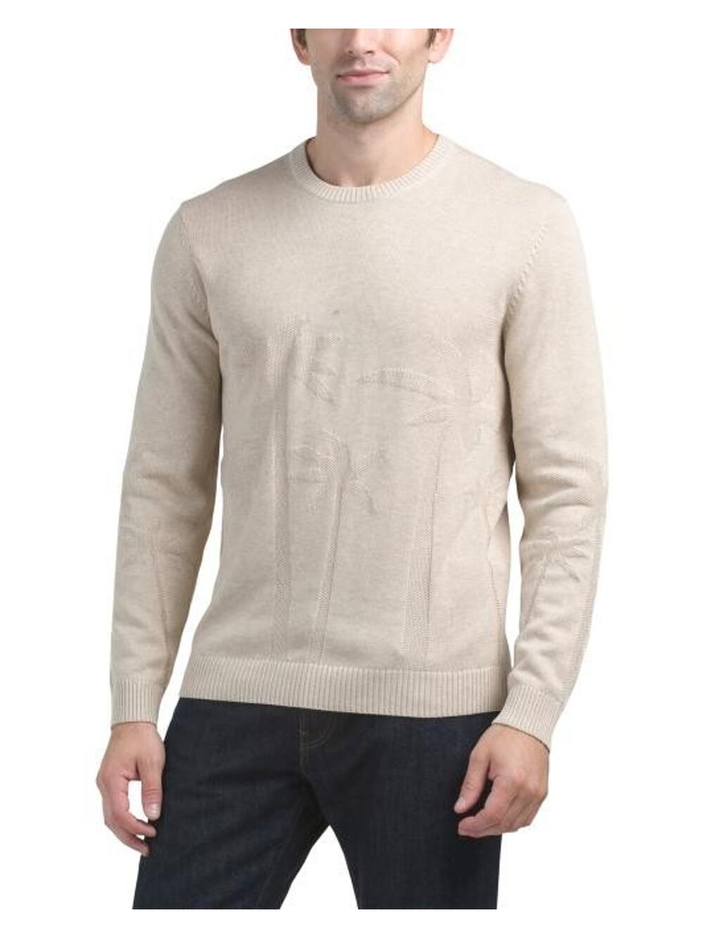 Marine Layer Scenic Crewneck Sweater Mens S Oatmeal Organic Cotton Re-Spun NWT